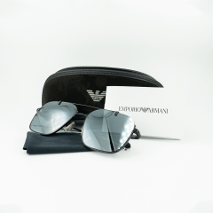 Emporio Armani EA2150 3014/66 57 Parlak Metal Siyah Erkek Güneş Gözlüğü